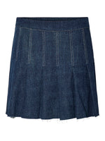 pcFabia short plisse denim skirt (9467589230939)