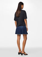 pcFabia short plisse denim skirt (9467589230939)