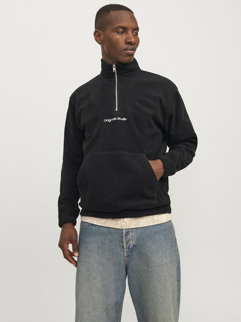 Jack & Jones Vesterbro - Fleece quarter zip sweat shirt i relaxed fit - HUSET Men & Women (9311451971931)