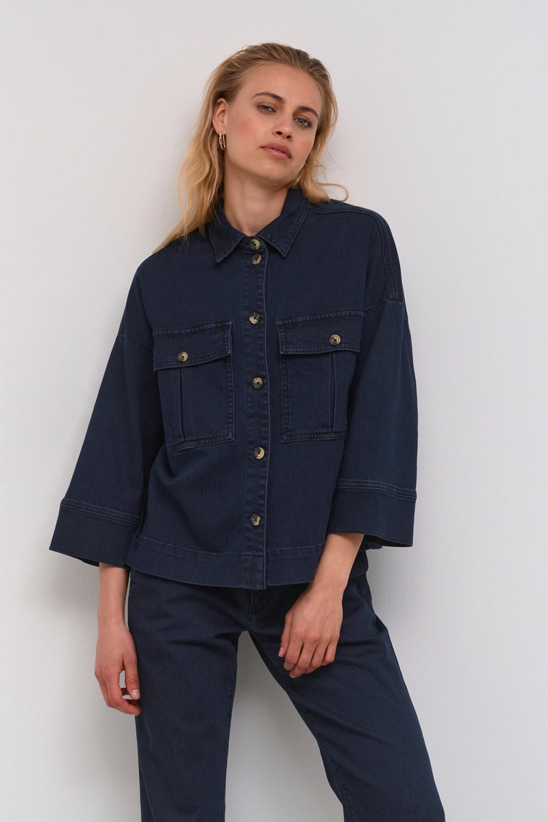 My Essential Wardrobe Lara - Kort denim skjorte - HUSET Men & Women (9511927710043)