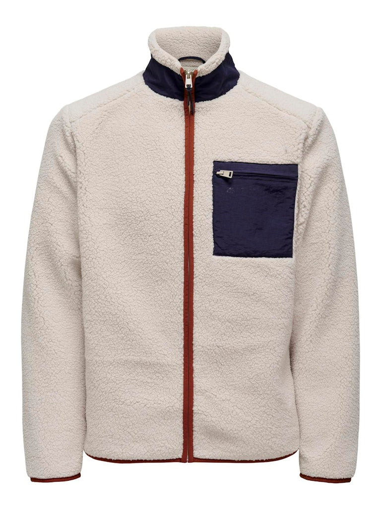 Only & Sons Dallas - Sherpa jakke fullzip med lomme - HUSET Men & Women (9383599079771)