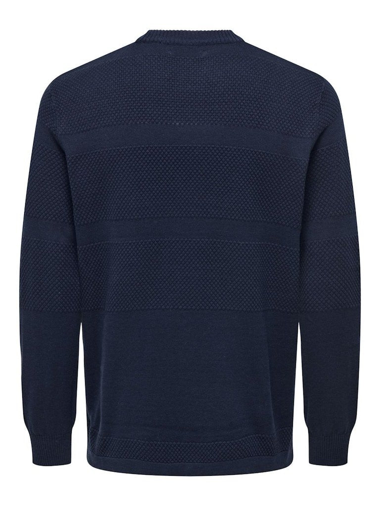 Only&Sons Malik - Striktrøje med struktur i regular fit - HUSET Men & Women (9533201842523)