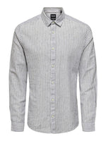 Only & Sons Caiden - Slimfit skjorte med hør - HUSET Men & Women (8351252676955)