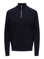 Only & Sons Phil - Halfzip strik med høj hals - HUSET Men & Women (8492944294235)