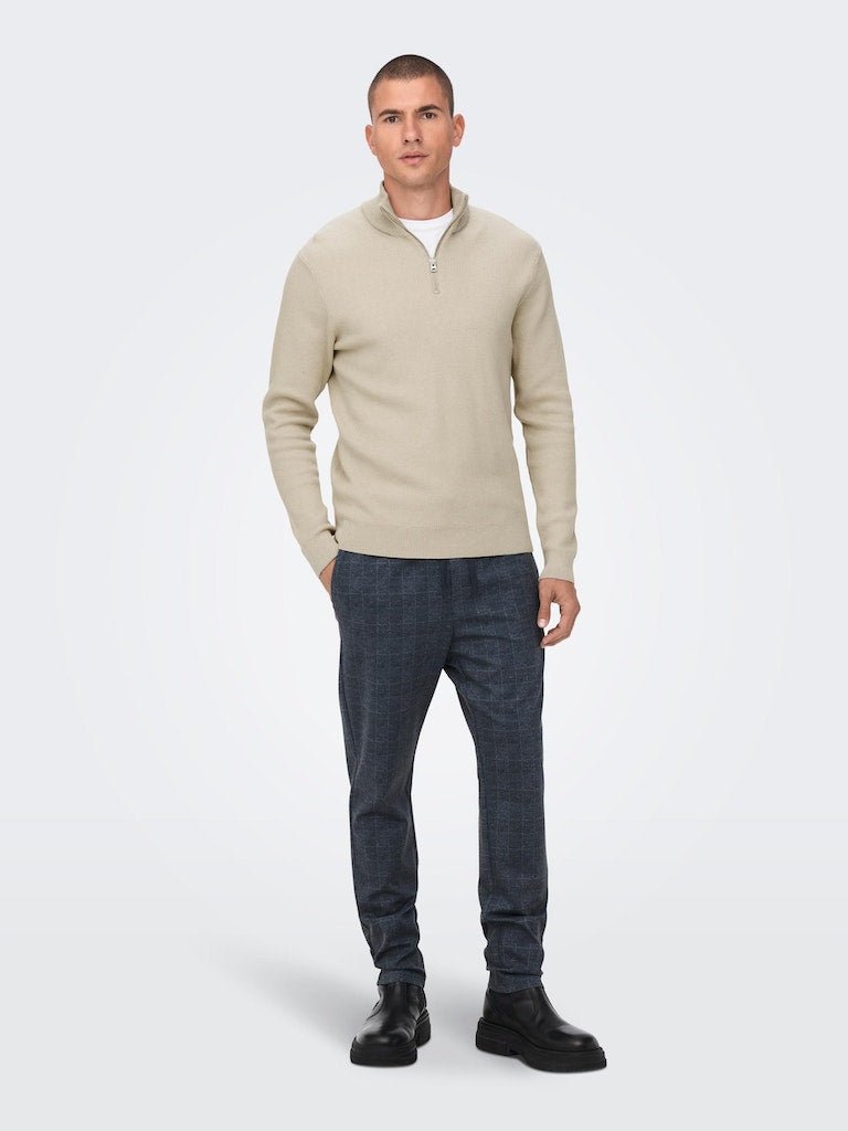 Only & Sons Phil - Halfzip strik med høj hals - HUSET Men & Women (8492944294235)